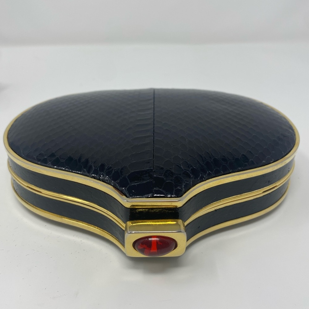 Vintage Lisette Black Snakeskin Clutch- Like new condition